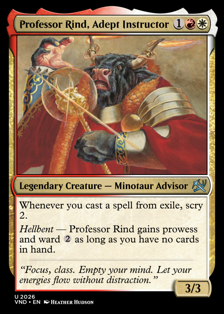 Professor Rind, Adept Instructor